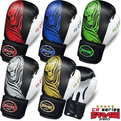 FARABI SPORTS Farabi Leder Boxhandschuhe MMA Sparring Boxsack Trainingshandschuhe 10OZ-16OZ