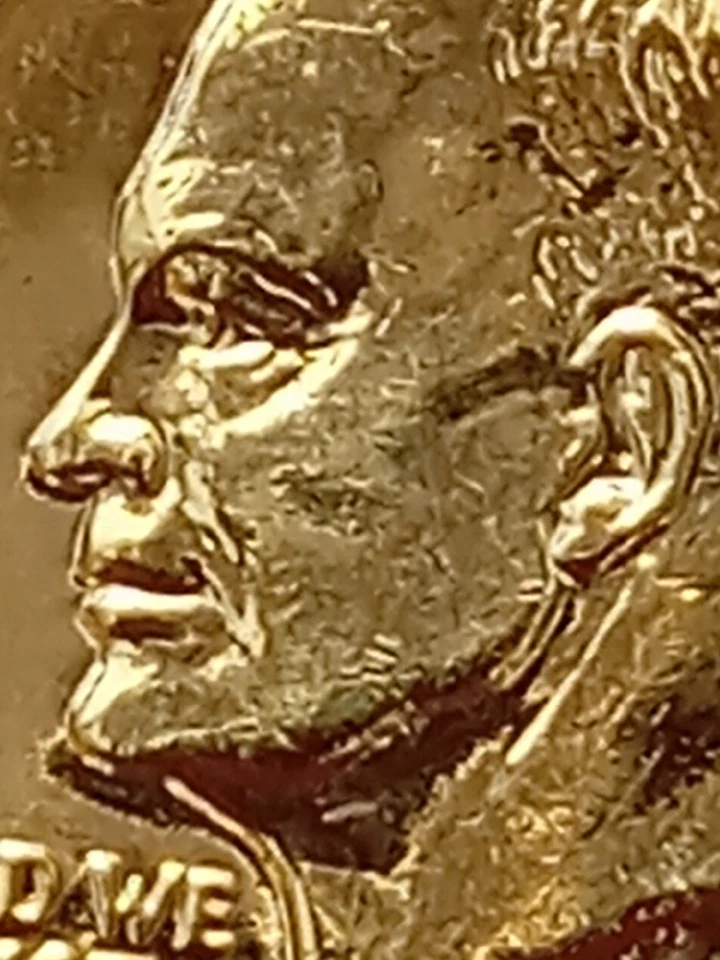 Gold Plated, Unci Bicentenial, Eisenhower "IKE" Dollar w/doubling On Both Sides! - Image 4 of 4