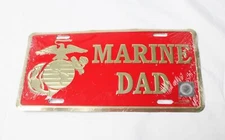 Mitchell Proffitt Co. USMC Marine Dad Auto License Plate AR8 Red/Gold One Size