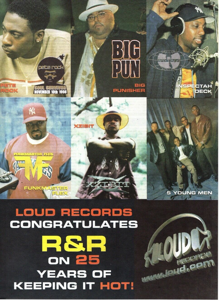 1998 LOUD RECORDS PROMOTIONAL AD, XZIBIT, RAP MUSIC, R&R'S 25TH
