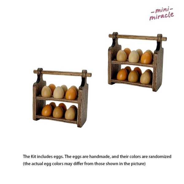 Casa de Muñecas Miniaturas Inacabado Cesta de Huevos Kit de 2 Juegos Escala 1/6 Lindo Mercado