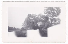 Happy Women Girl Picnic 1945 Artistic Dutch Angle Light-Leak New Hope PA Photo
