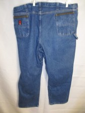 Wrangler Riggs Dura Shield 100 Cotton 48 x 30 Blue Carpenter Jeans SEE COMMENTS