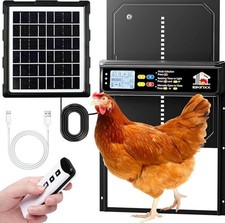 IBKINXX Automatic Chicken Coop Door Solar Powered with Timer  Light Sensor L...