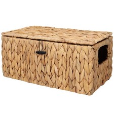 Handwoven Water Hyacinth Baskets for Organizing,Wicker Basket with Lid for Sh...