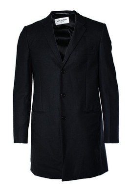 Saint Laurent, Black Herringbone Blazer, 2018 Male Black L