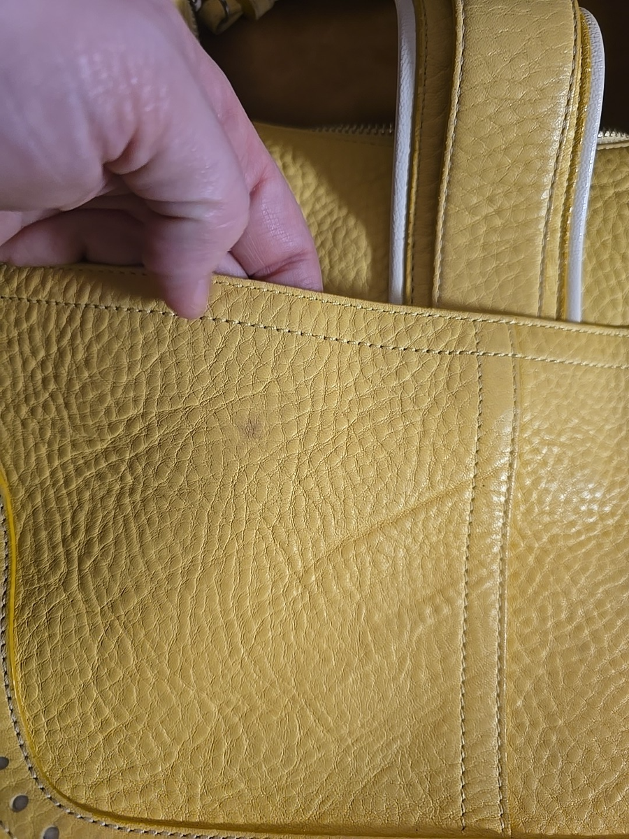 Vtg Y2k Rare Coach Yellow Leather Hamptons Soho Hobo Womans