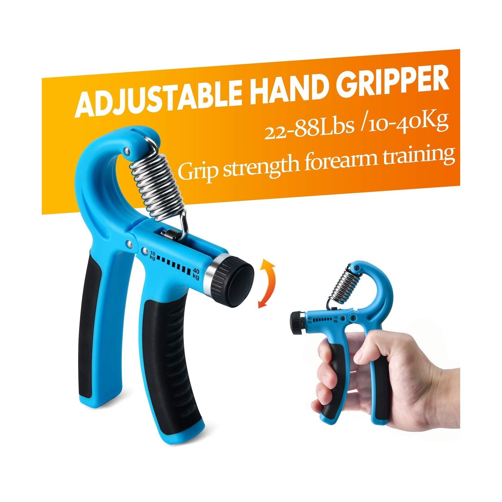 Grip Strength Trainer 7 Pack Adjustable, Finger Stretcher Resistance Extensor...