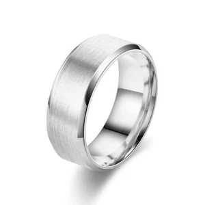Tungsten Carbide Wedding Band Ring Brushed Silver Mens Jewelry Size 5-17 + Half - Picture 1 of 4