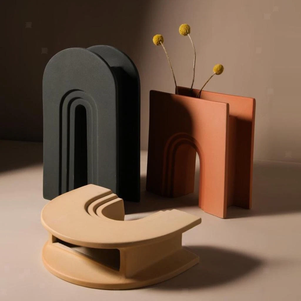 Arched Flower Matte Planter Pot Office Desktop Photo