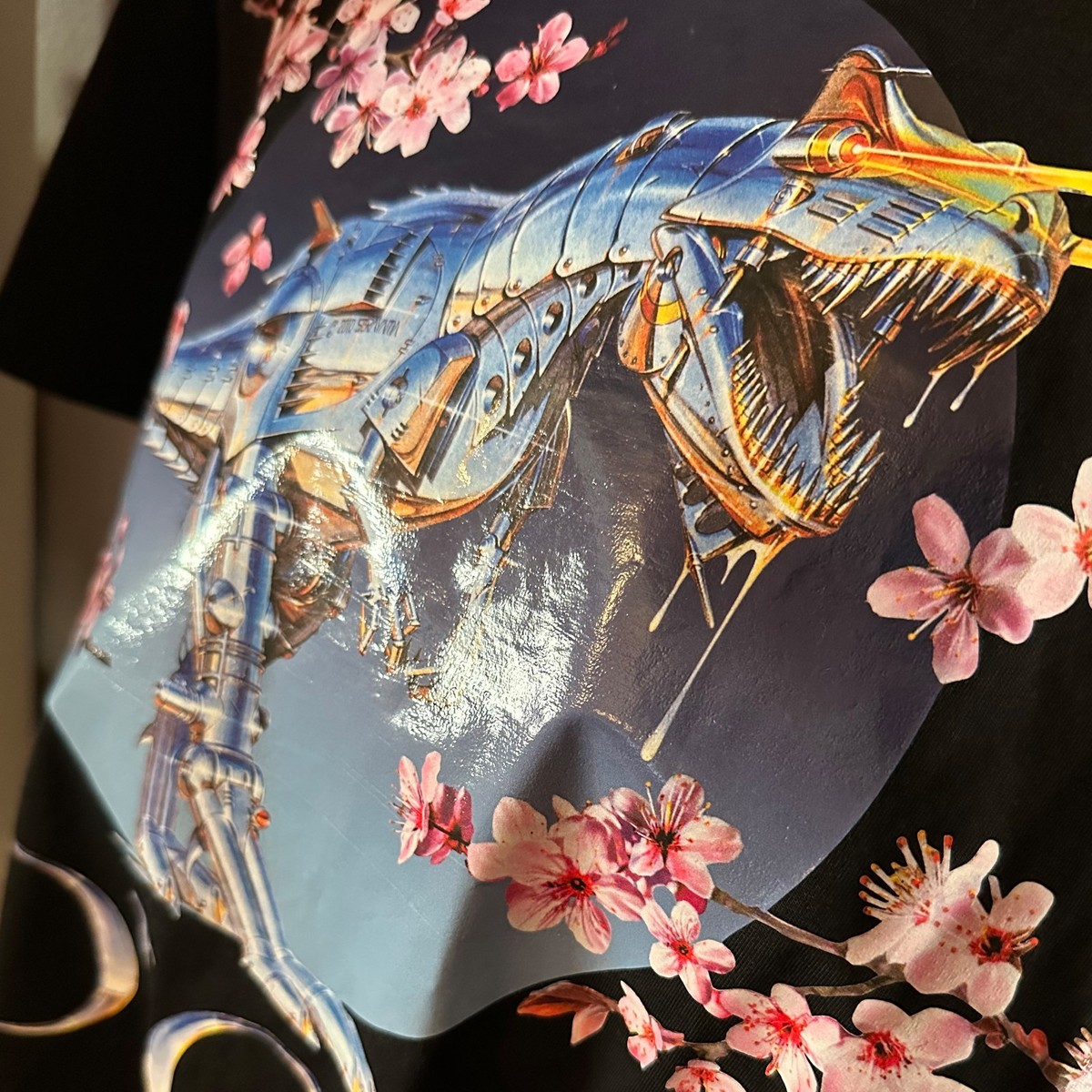 DIOR x SORAYAMA Robotic T-Rex Dinosaur Sakura Flower T-Shirt 2019
