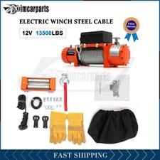 1X Electric Winch Steel Cable 13500lbs 12V Tow Towing Truck Trailer w/ Remote