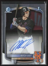 2025 BOWMAN DRAFT MITCH VOIT CHROME AUTO 1ST PROSPECT ROOKIE CARD METS