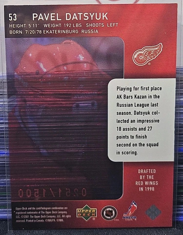 04-05 SP Authentic Pavel Datsyuk Rookie Buyback #/1500 🚨🚨🚨 Detroit Red Wings  - Image 4 of 4