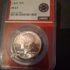 1964 Kennedy Silver Proof Half Dollar NGC PF67, red core Fast Ship