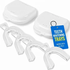 Teeth Whitening Trays Moldable 4 Dental Trays 2 Retainer Case Teeth Trays