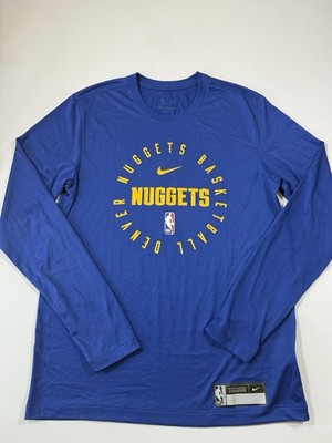 Nike Denver Nuggets Shirt Mens Medium Dri-Fit Team Issued Engineered NBA Logo