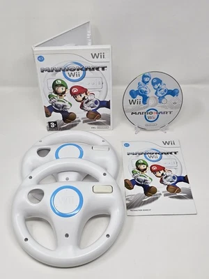 Mario Kart Wii (Nintendo Wii, 2008) + 2 x Official Wii Wheels – Complete Tested - Image 1 of 4