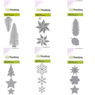 Stanzschablone Winter Weihnachten Zapfen Stern Glocke Tanne Flocke Craftemotions