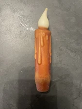 Rust Taper Candle W/Timer 4” Battery Operated