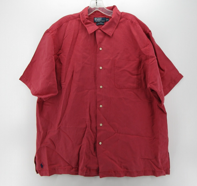 トップス caldwell Polo by Ralph Lauren Ralph Lauren Polo Shirt Men XL Red Caldwell Silk Linen Loop Collar
