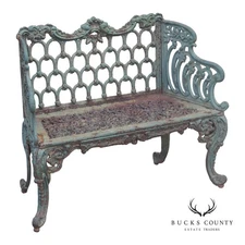 Antique Cast Iron White House Rose Garden Bench