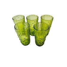 Vintage Anchor Hocking Tahiti Pagoda Green Ba...