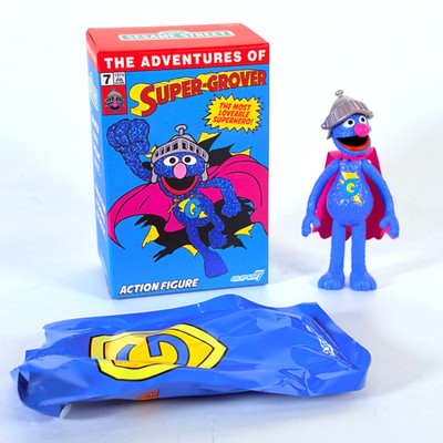 SUPER GROVER “Worn Cape” Action Figure, Super 7 2025 SDCC Sesame