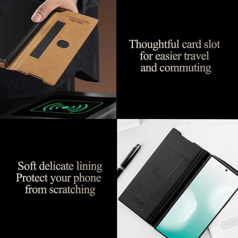 Funda abatible de cuero Nillkin para Samsung Galaxy Z plegable 7 cubierta lateral de lente de cámara Foto 4 de 4