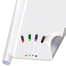 Self Adhesive White Board Paper Dry Erase Wall Stickers Roll 17.7" X 78.7"