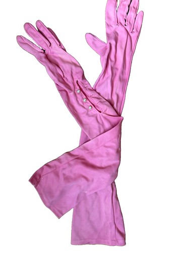 Vintage 1950s opera gloves By Shalimar In Pastel Pink Original Package