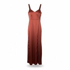 NWT Azazie Dress Women Custom Terracotta Nessi Formal Satin Gown Bridesmaid