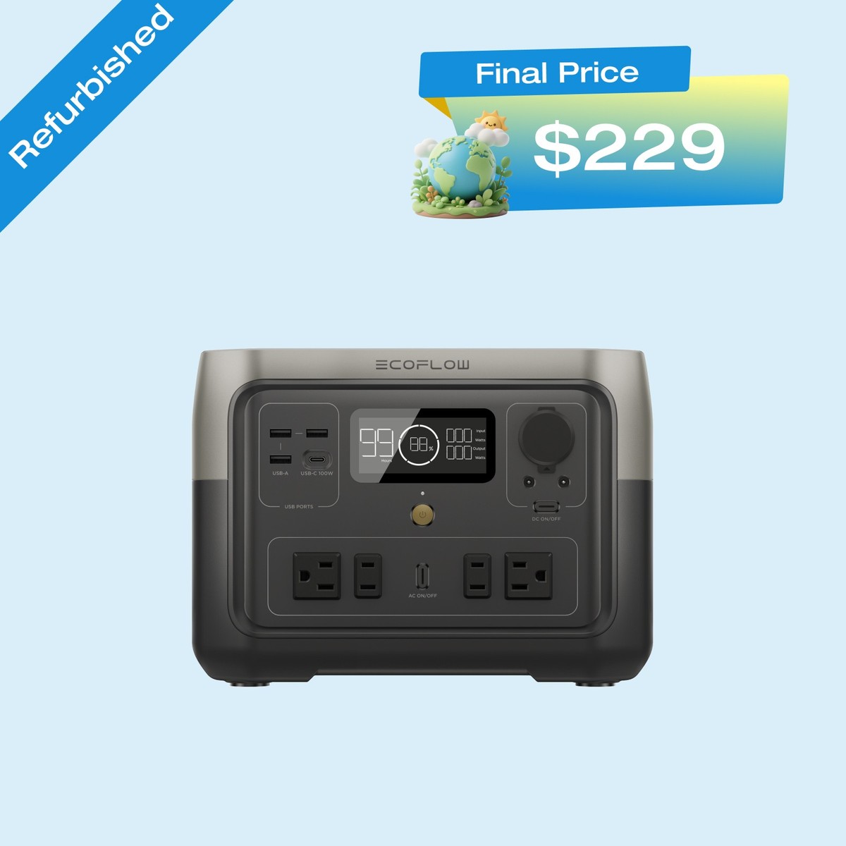 EcoFlow RIVER 2 Max Power Station 512Wh LFP Generator Certified 