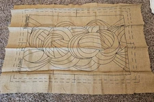 Vintage Rug Crafters "Allegro" 2 X 3 Rug Pattern on Burlap Abstract Knot
