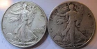 Walking Liberty Silver Half Dollars, 50c, Lot of 2, 90% Silver-LOT 1