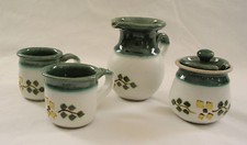5-Pc Original Hand Painted Pottery Small Tea/Coffee Set