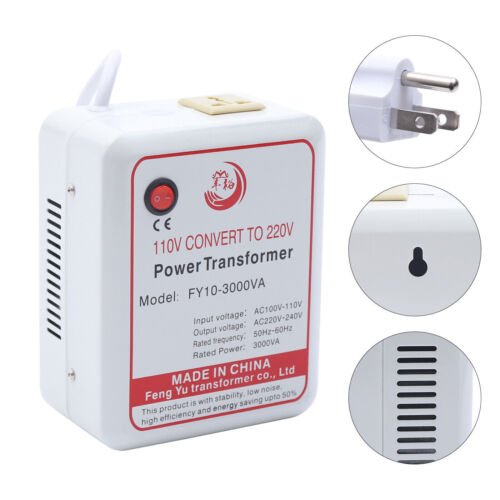 3000W Power Transformer Step Up Voltage Converter Adapter 110V-120V to 220V-240V - Imagen 1 de 11