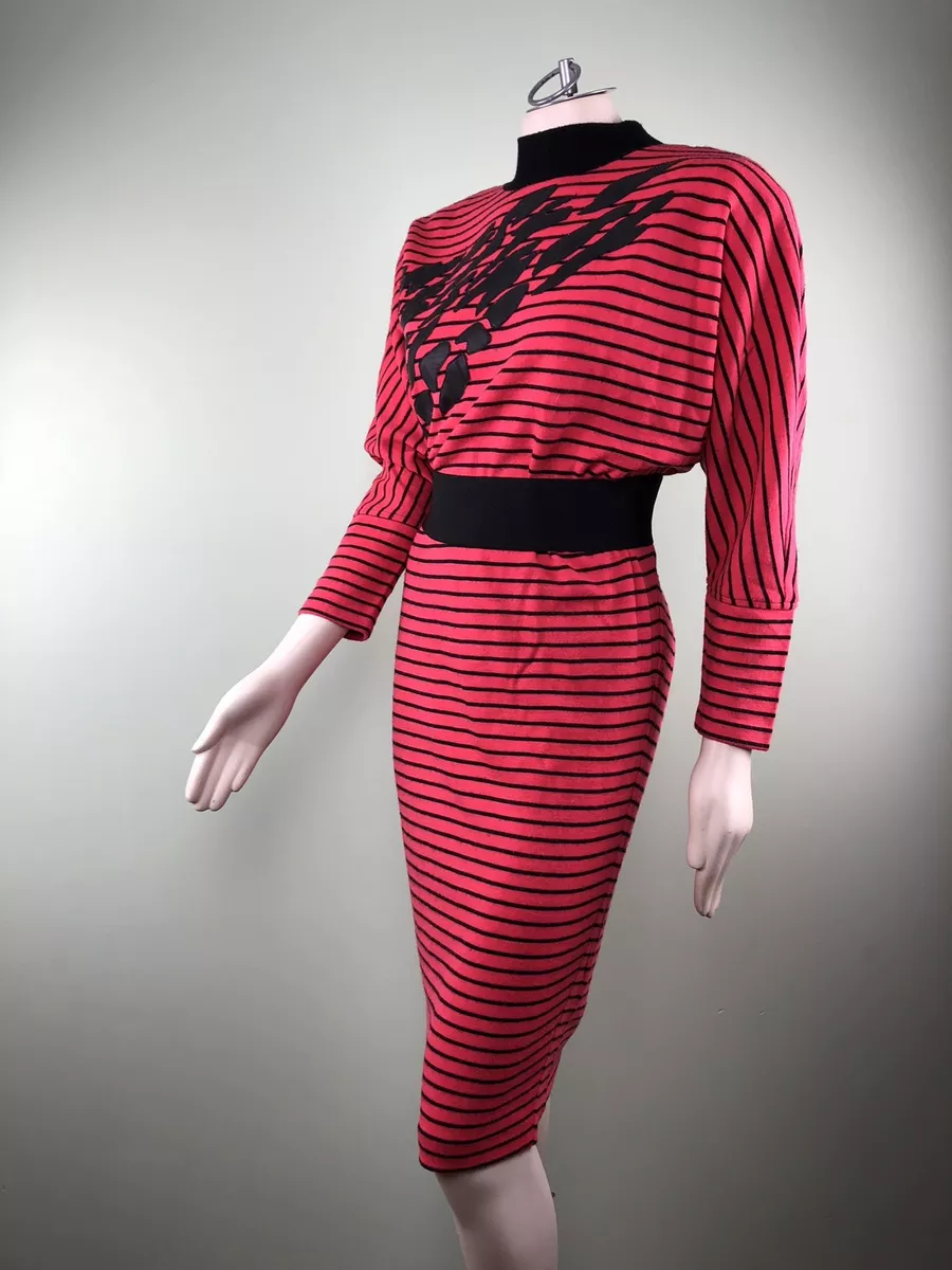 Vintage AVANT GARDE Frisson PARIS Wool Knit Sweater Dress 80s 90s