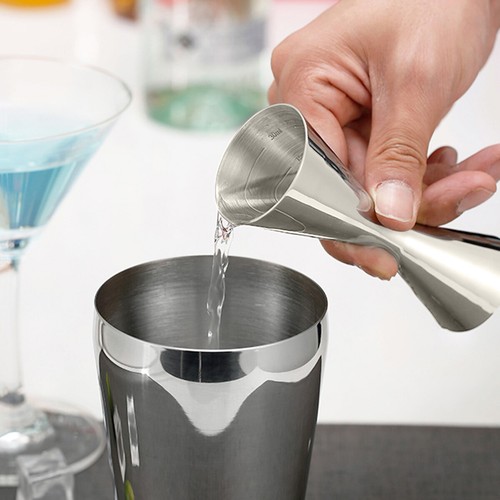 30/60ml Stainless Steel Scale Measuring Jigger Cocktail Drink Shaker Pub Bar Cup - Picture 6 of 9