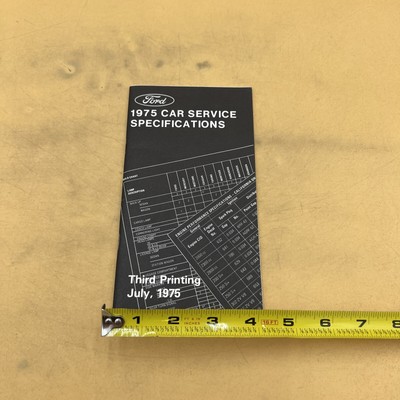 1975 Ford Car Service Specifications Manual Booklet, Third Printing ...