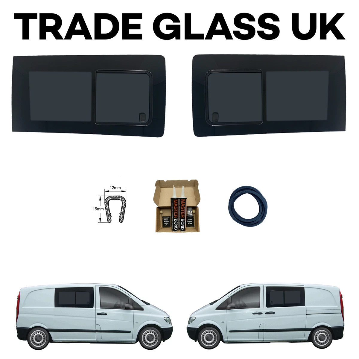 Mercedes Vito Sliding Opening Windows 2004 2014 Fitting Kit U Trim