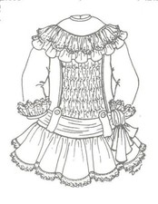 DOLL DRESS PATTERN 22-24" Victorian German French ANTIQUE vintage look 521
