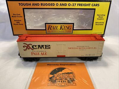 MTH RailKing 30-78081 Acme Pale Ale Beer Reefer Car New O Gauge
