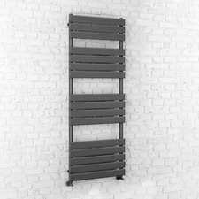 Bathroom Heated Towel Rail Radiator Ladder Designer Flat Ladder Grey Warmer Rad