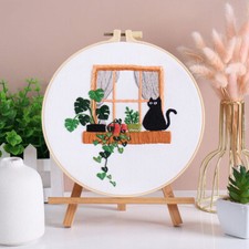 Cute Embroidery Starter Kit for Beginners Cross Stitch Stamped DIY Decor Craft