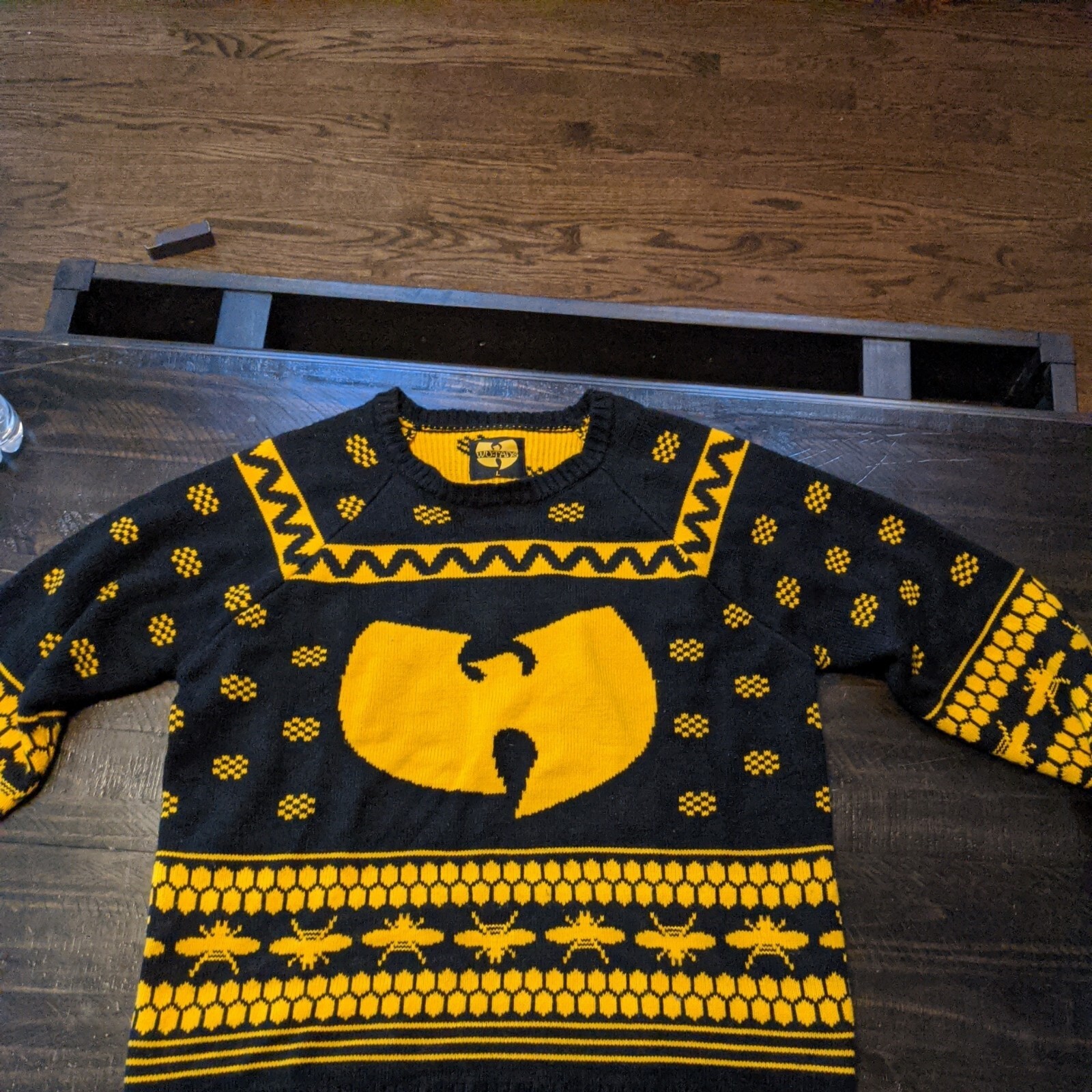 Wu Tang Clan Killer Bees Size L Ugly Christmas Sweater Black Yellow | eBay