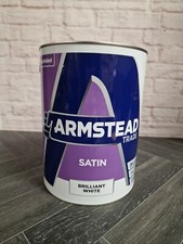 Armstead Trade Satin Finish Paint Brilliant White 5 Litres #M. 