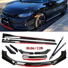 For Honda Civic Si EX LX EX-L Front Bumper Lip Spoiler Splitter Side Skirt Body