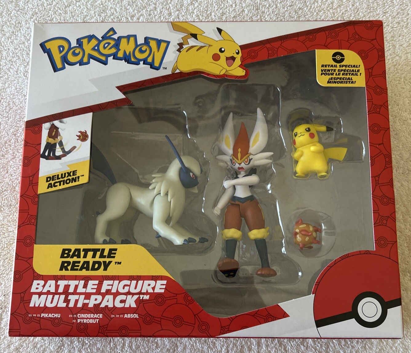 Pokemon Battle Pikachu Absol Cinderace Pirobut Figure Multipack New