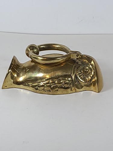Vintage Brass Owl Door Knocker - Heavy Duty- Gold Colored- Made In Hong Kong - Picture 3 of 9